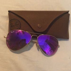 Pink Mirrored Ray Ban Aviators